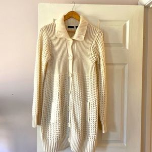 Ivory button cardigan. Size medium.